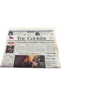 Jan 8 1999 Newspaper Senate Places President Clinton on Trial